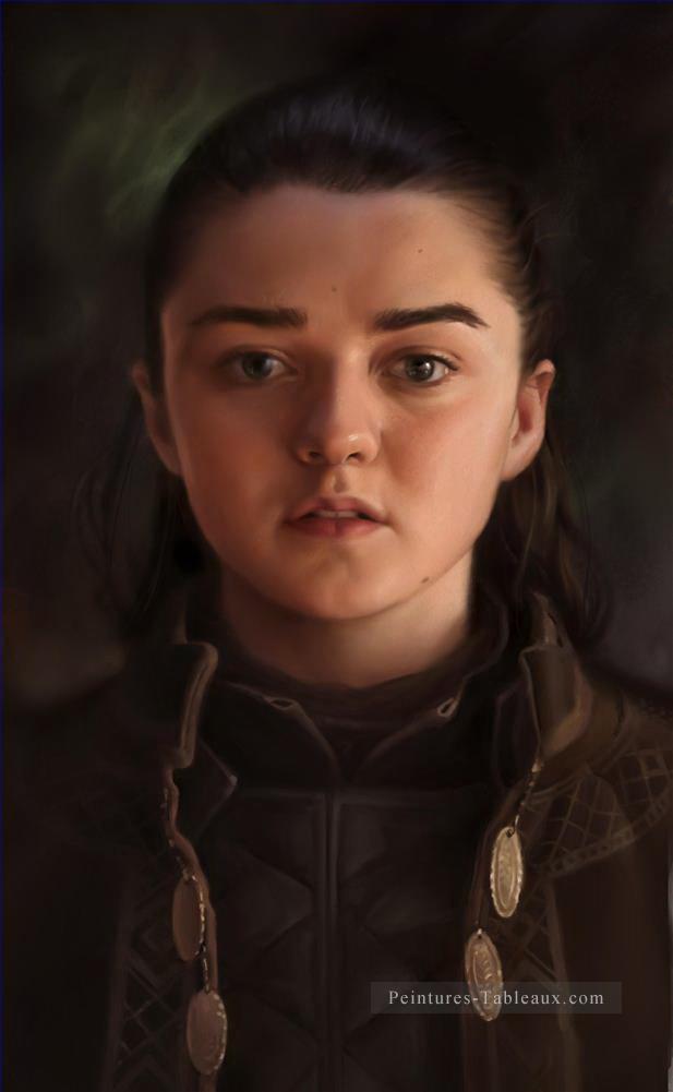 Portrait d’Arya Stark classicisme Le Trône de fer Peintures à l'huile